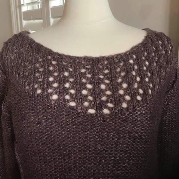 Silver Jeans Womens' Chunky Knit Wool Blend Sweater Size XS (“Rose”)Smoky Purple - Picture 4 of 6